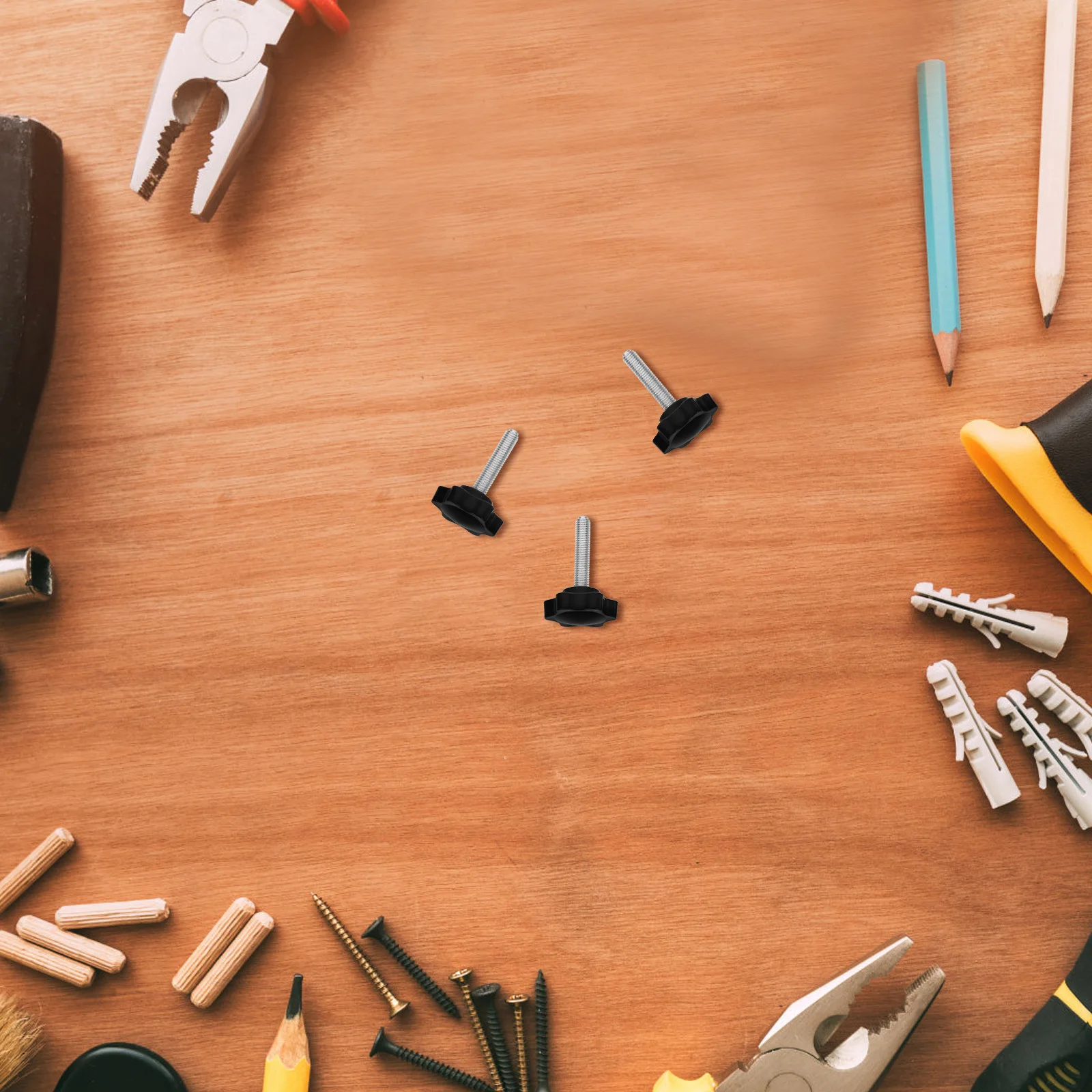 

4 set Threaded Knobs Kit T-Track Knobs For Shop-Built Jigs Fixtures Bolt With Knob Washers Screw Clamping Tightening Unique