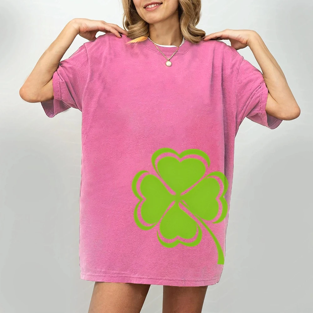 

Female Graphic T Shirts Woman Green Tshirt Women Vintage Cotton Comfort Loose Fit Casual Streetwear Essential Daily Wear Style
