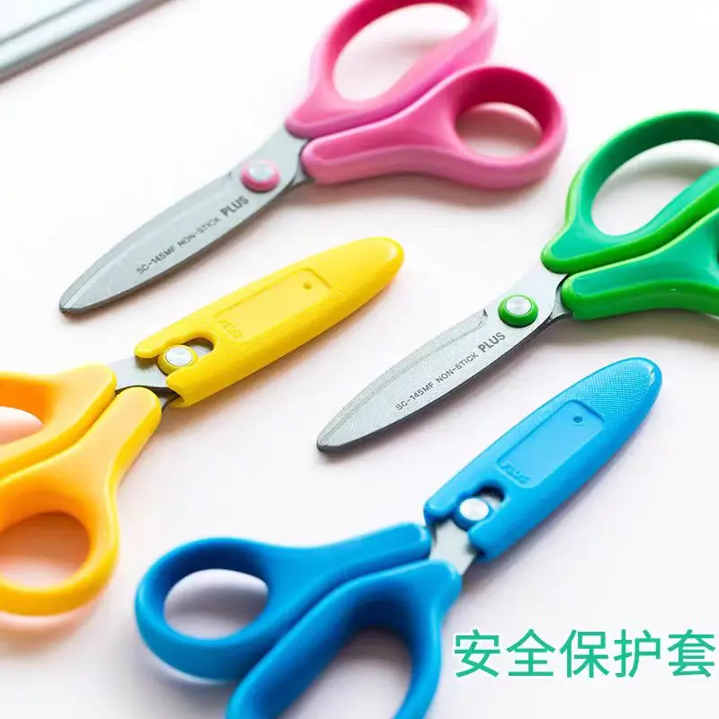 1pc Japan PLUS Left Hand Scissors Children DIY Student Right Handed Scissors Standard Paper-cutting Tools Safe for Left-handers