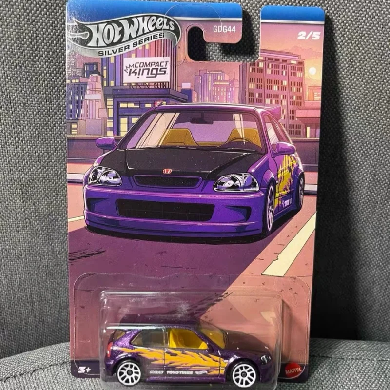 

Лидер продаж Hot Wheels Silver Series Compact Kings Set Fiesta Civic Subaru Miata масштаб 1/64, литая под давлением модель автомобиля, Рождественский подарок