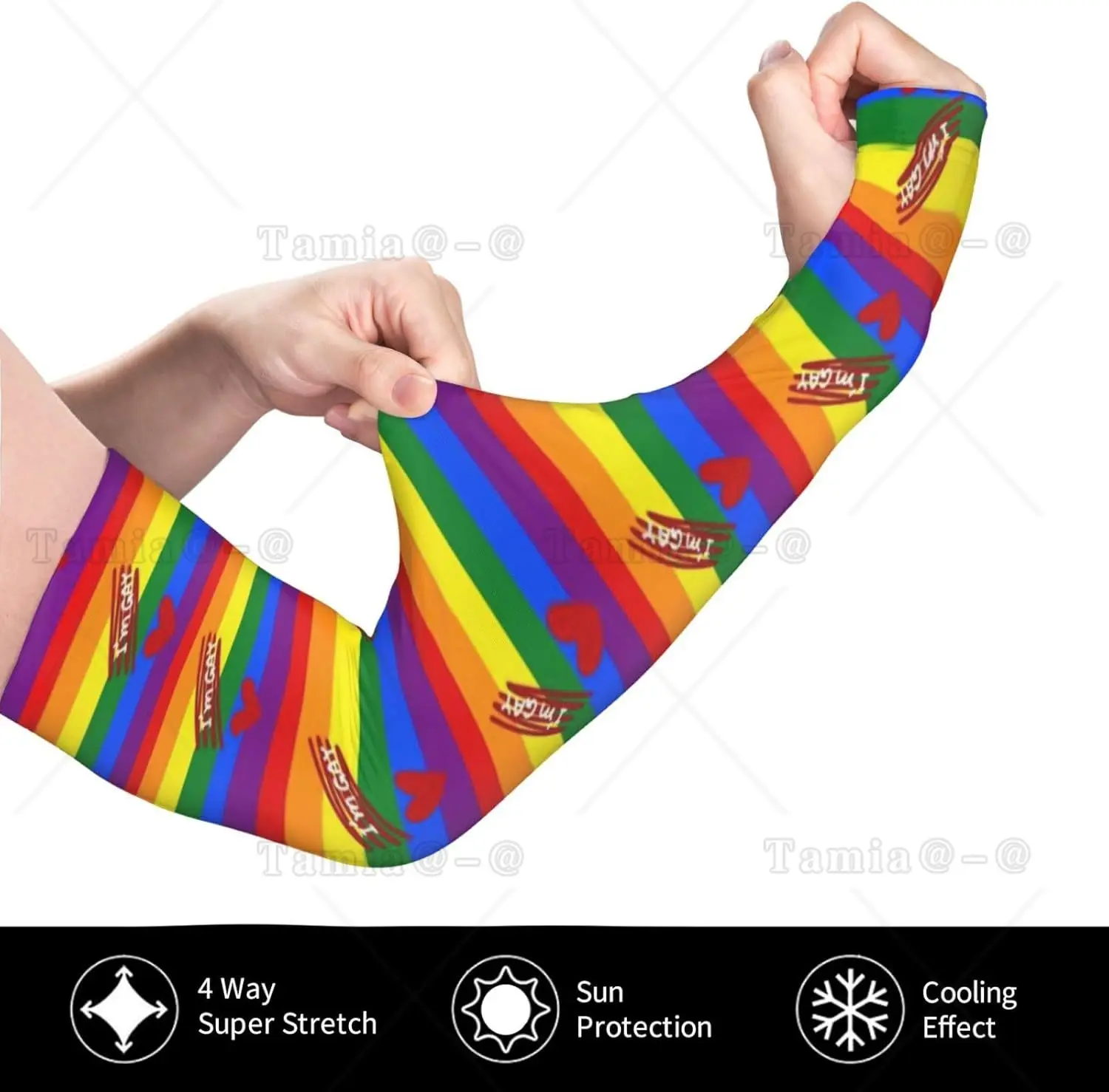 Rainbow Lgbt Gay Pride rękawy naramienne chroniące przed słońcem dla mężczyzn kobiety Lgbt sportowe chłodzące rękawy naramienne do baseballu jazda na rowerze