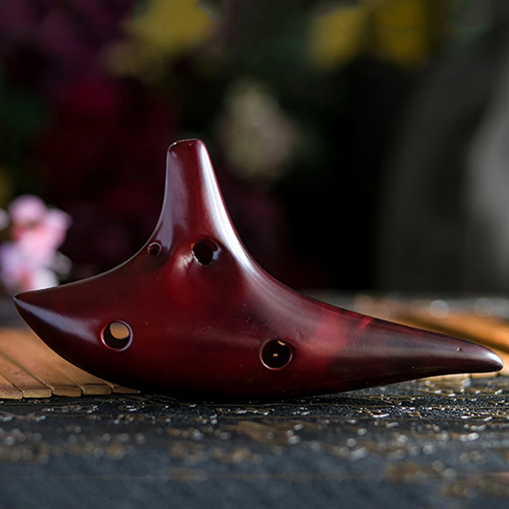Premium Natural Ocarina Handcrafted Wooden Wind Instrument with Unique Smoked Finish Ideal for Music Enthusiasts