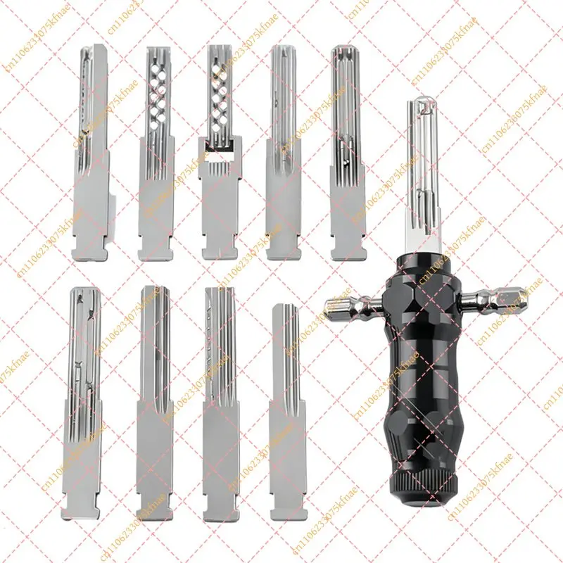 Tubular Lock Pick Set | 9-In-1 Interchangeable Stainless Steel Keys, Professional Unlocking Tool for Locksmiths & DIY