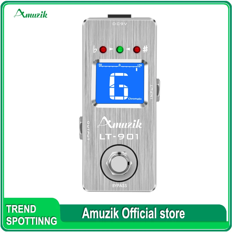 Amuzik LT-901 Guitar Tuner Pedal High Precision Guitar Chromatic Tuner Pedal ± 1 Cent All-Metal Case True Bypass