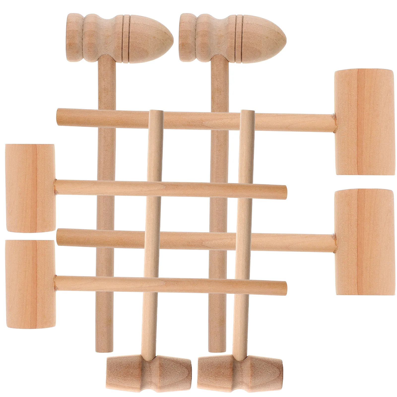 

8pcs Mini Wooden Hammer Kitchen Tool for Beef Pork Fish Easy Clean Operate Smooth No Burrs Long Life Crab Hammer Toy