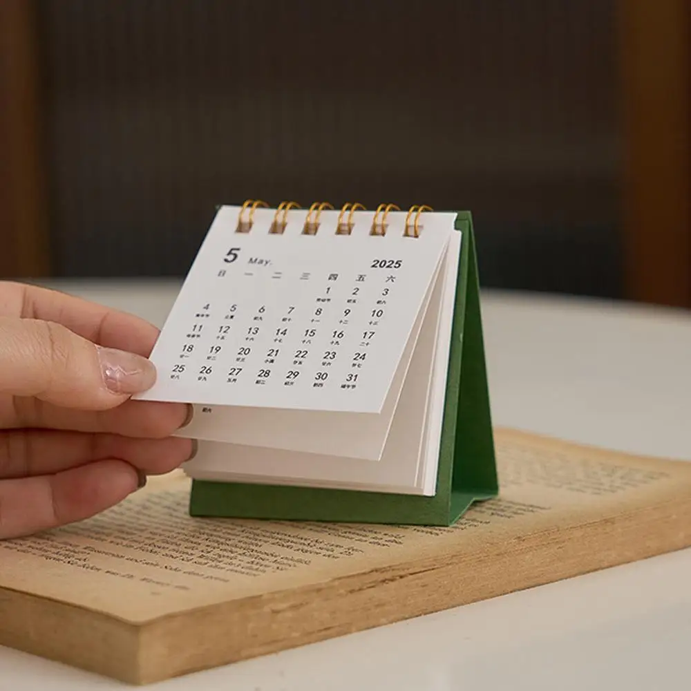 تقويم صغير محمول مبسط 2026 غير مطبوع 180 °   صفحة الوجه لتزيين سطح المكتب، تقويم نمط خطة التسجيل