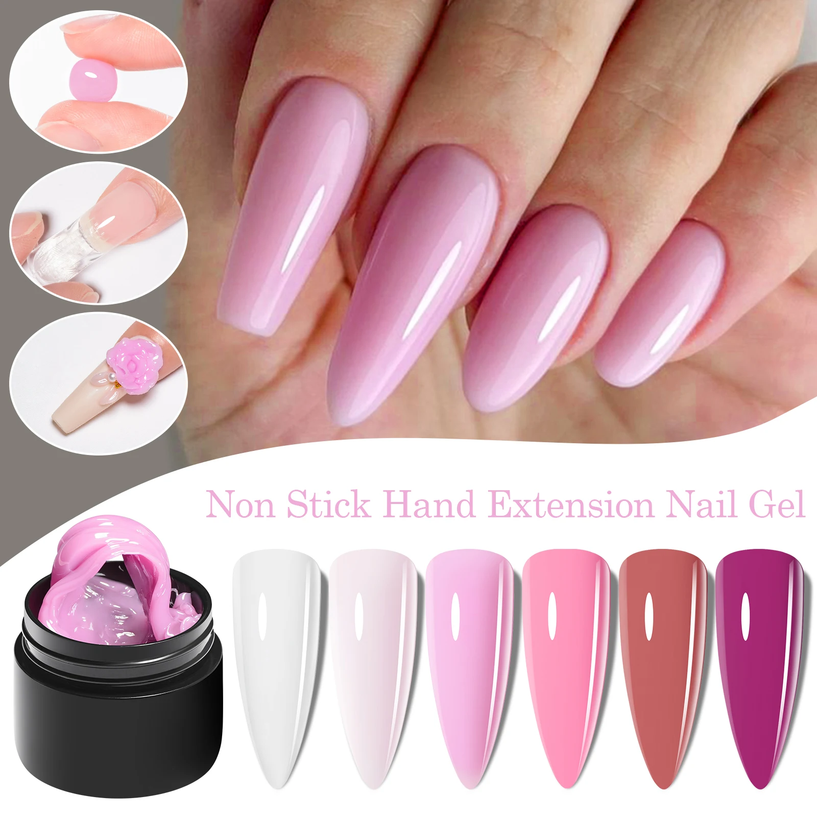 10pcs Non Stick Hand Extension Gel Nail Polish Set 3D Shaping Sculpting Carving Nail Art Solid Hard Gel Varnish for Fake Nails