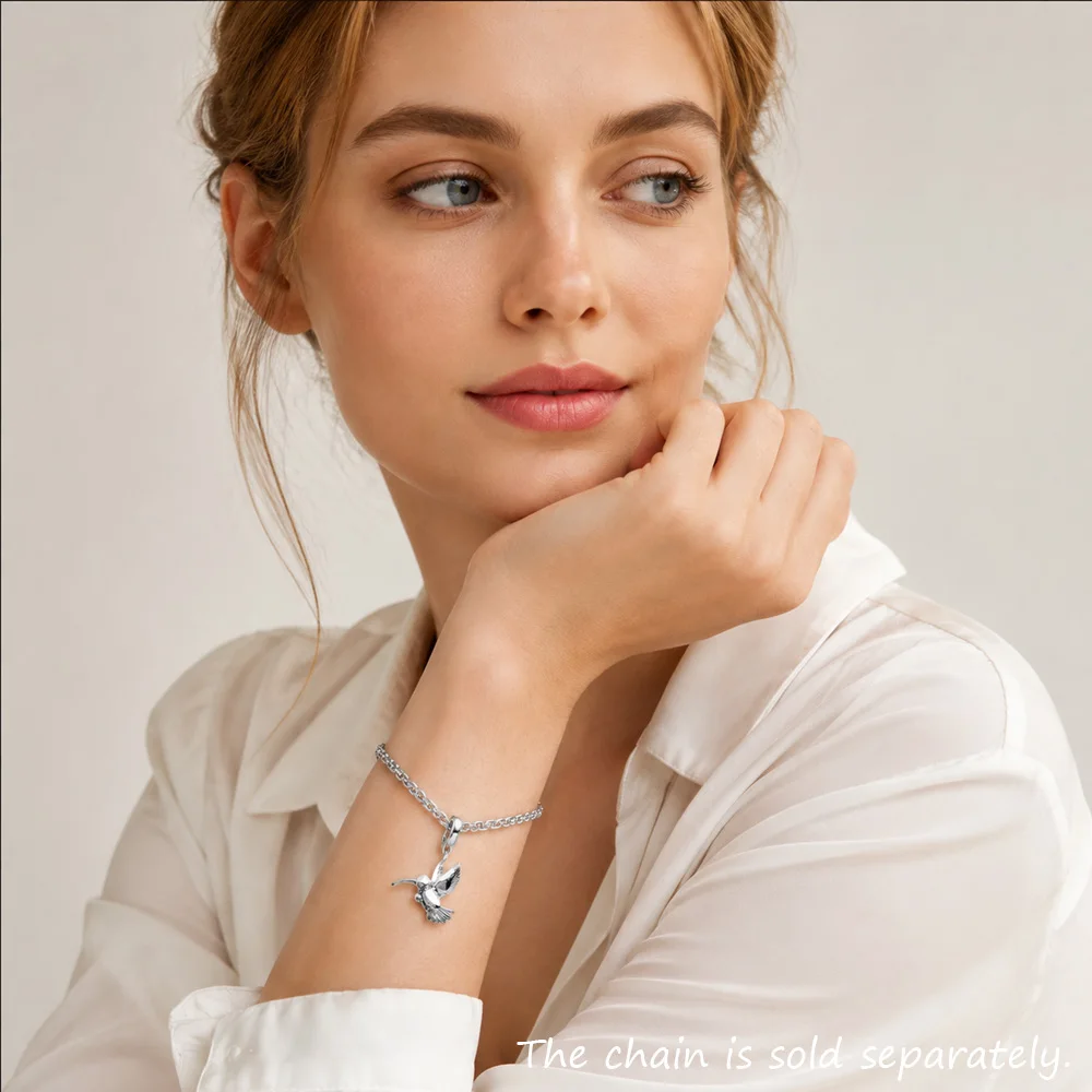 Charms Hummingbird Bird 925 Sterling Silver Pendants Fashion Jewelry Making DIY Handmade Craft For Women