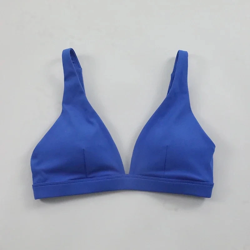 Dfyne Origin-Sujetador deportivo minimalista para mujer, sostén Sexy con cuello en V profundo, triangular, suave, espalda abierta, acolchado, Top