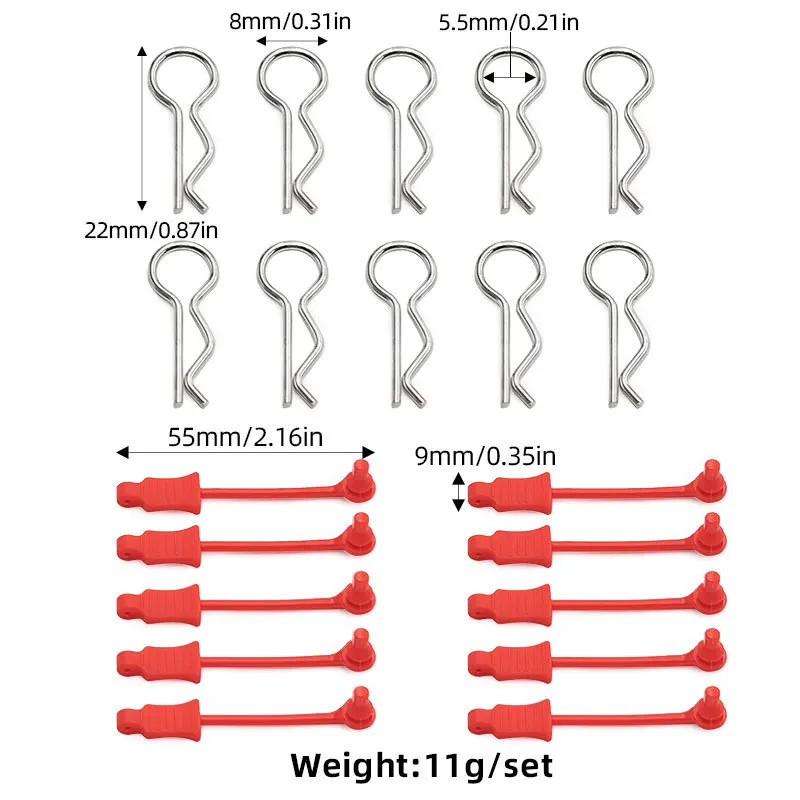 10 psc Car Shell Buckle Car Shell Clip R-type for TRAXXAS ARRMA 1/10 1/12 1/14