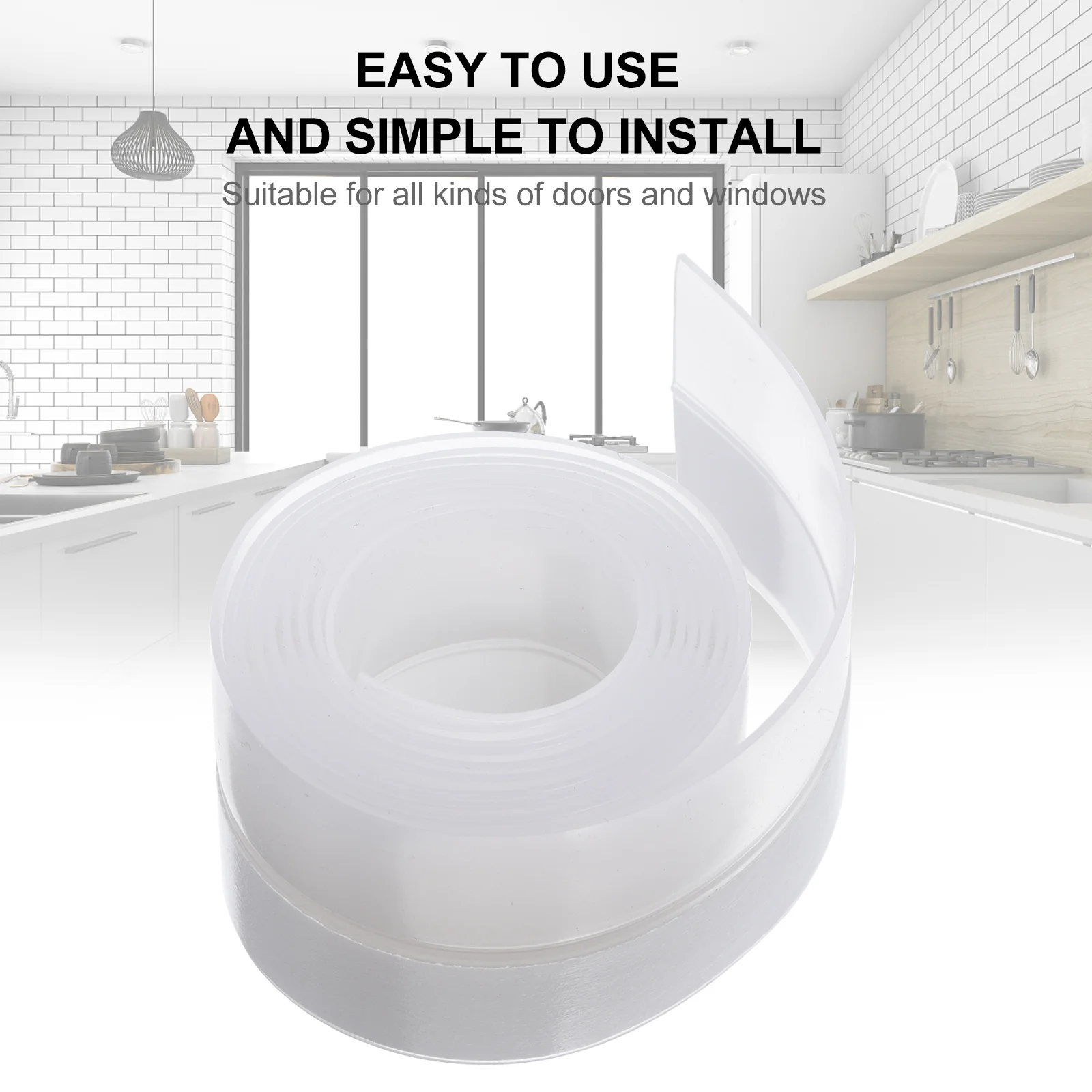 

2Pcs Silicone Door Bottom Seal Strip Weatherproof Windproof Soundproof Sealing Strip for Door Window Draft Stopper