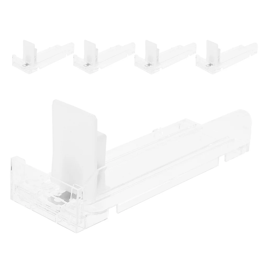 

5pcs Automatic Drink Pusher: Transparent Plastic Shelf Organizer For Beverage Dispenser Self-Pushing Can Holder, Fridge Soda