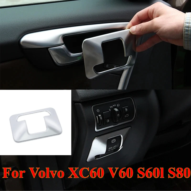 

1PCS Car-Styling ABS Chrome Plated Electronic Handbrake Button Panel Trim Cover for Volvo XC60 V60 S60l S80,Car accessories