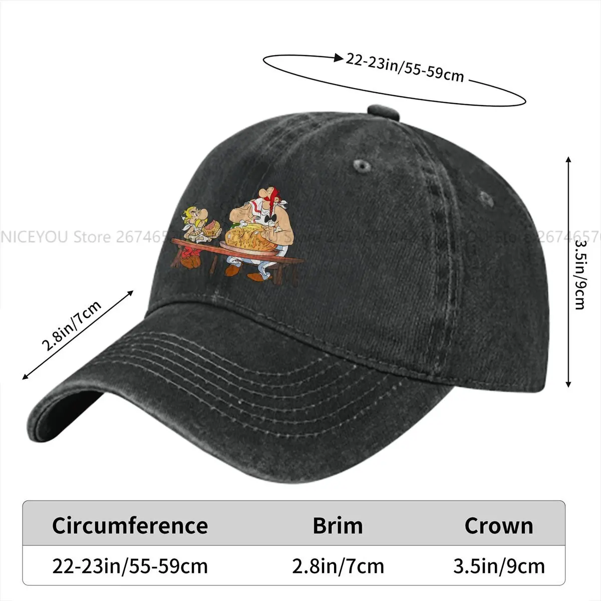 Unisex Baseball Cap Men Hats Women Visor Protection Snapback Asterixs and Obelixs Cartoon Comic Caps