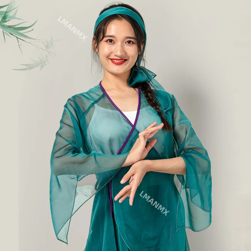 레드 레트로 쉬폰 드레스, 재즈 기질, 모던 댄스 쉬폰 드레스, 퍼포먼스 의상, 와이드 팬츠, 앤틱 스타일