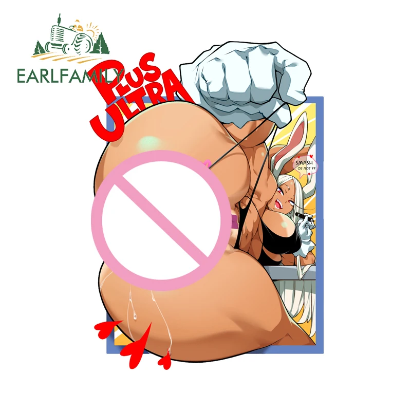 

EARLFAMILY Muscular Female Mirko Car Stickers Naked Powerful Anime Beauty Luggage Toolbox Decals Waterproof Vinyl Car Styling