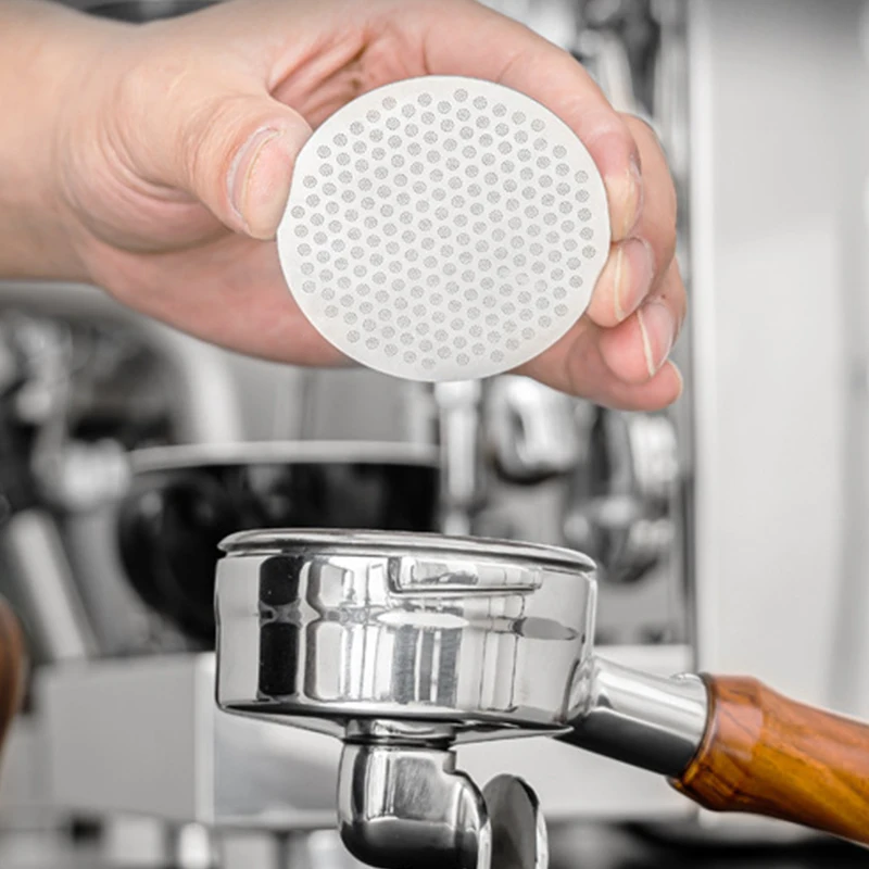 ✰✪1Pc Barista DIY Accessories Espresso Puck Screen Coffee Filter 51mm 53mm 58.5mm Portafilter Reusable Holder 0.8mm view 3