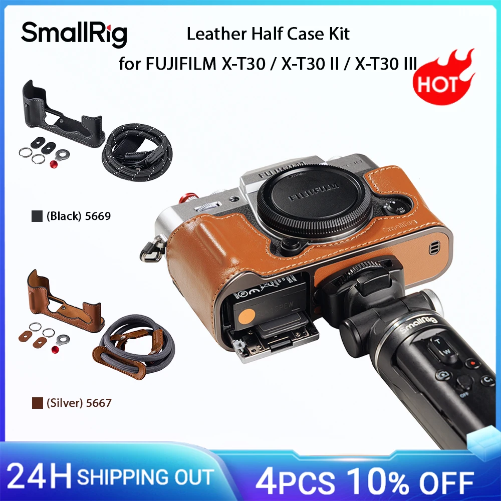 

Комплект кожаных получехлов SmallRig X-T30 III для FUJIFILM X-T30 / X-T30 II / X-T30 III, с плоским гаечным ключом на плечевом реле, эстетика в стиле ретро