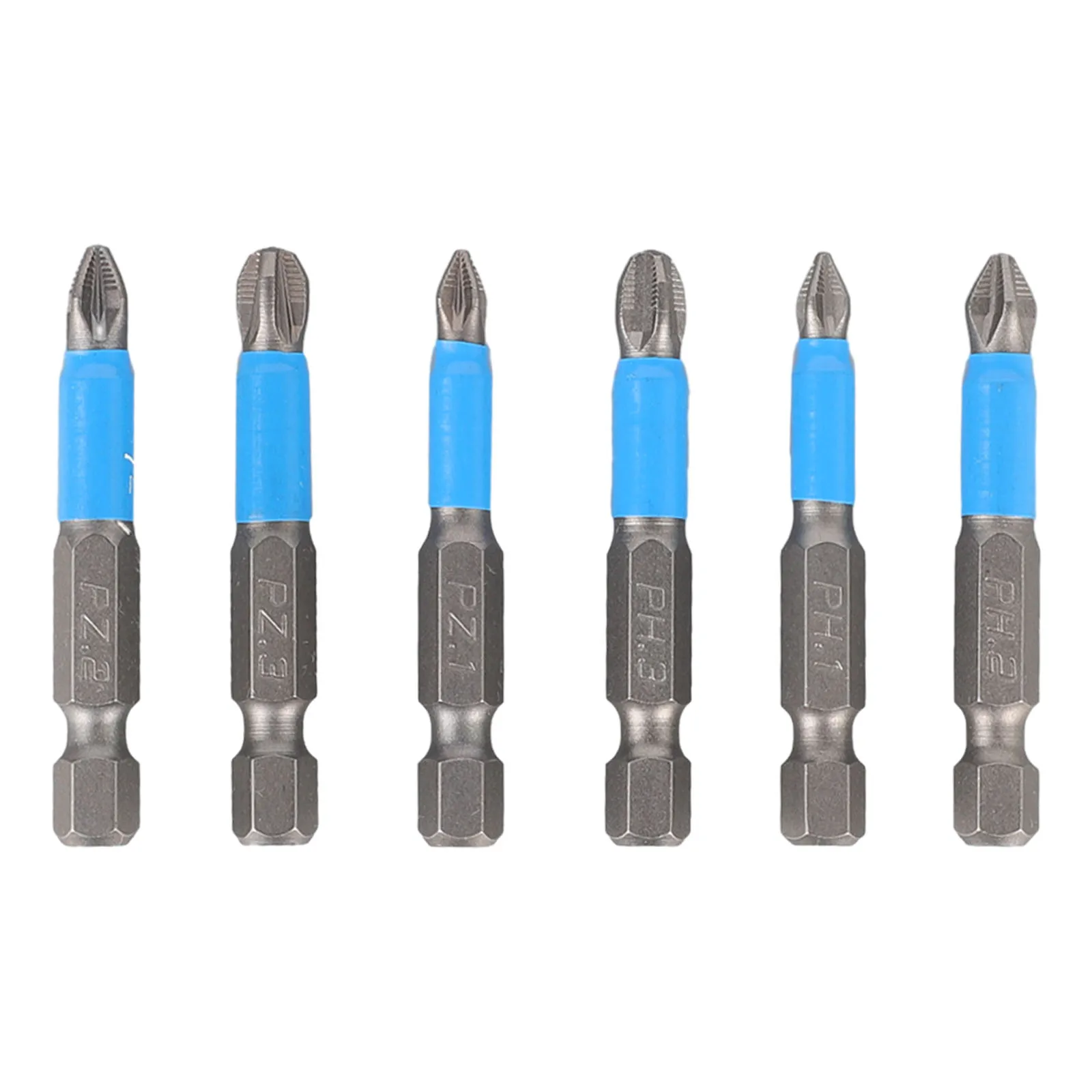 Screwdriver Bit 50mm High Hardness Screwdriver Bit Set for Electric and Hand Drillers 12pcs Blue Alloy Steel PH and PZ Models