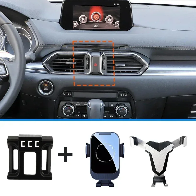 Suporte de Telefone para Carro para Mazda CX-8 CX8 CX 8 2019, Base de Fixação Especial para Celular com Carregamento
