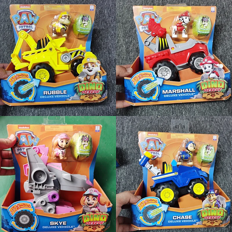 

Original Paw Patrol The Dinosaur Rescue Team Vehicle Car Ryder Tracker Everest Chase Rex Skye Rocky Marshall Action Gift Toy