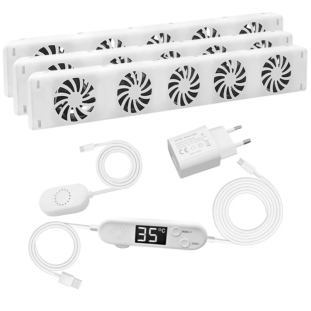 1set 5.0 Radiator Ventilators Radiator Fan Airflow Rate Adjustment Booster Extension Set Ventilator Fan Energy-efficient