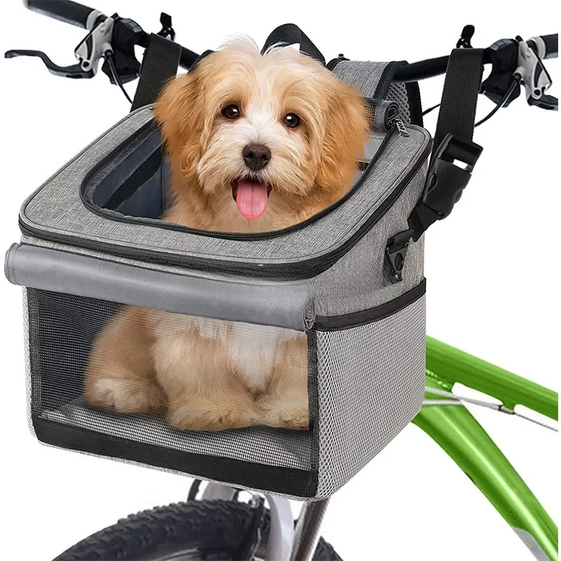 

Adjustable outgoing waterproof dog seat breathable foldable bicycle basket for dogs