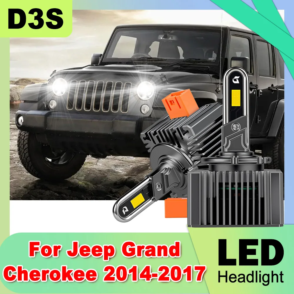 

2PCS D3S LED Xenon Headlight With Fan 1:1 Design 6000K White For Jeep Grand Cherokee 2014 2015 2016 2017 Turbo HID Xenon Lights