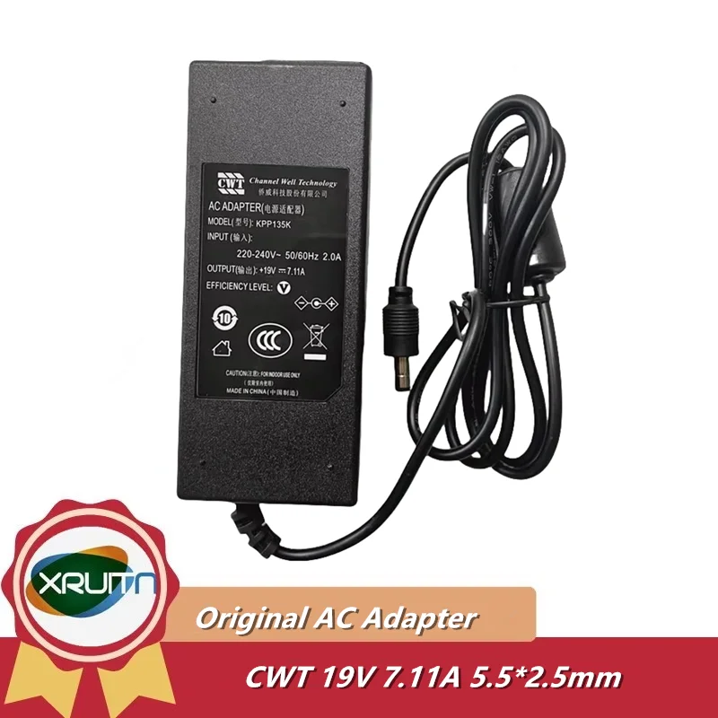 

Genuine CWT KPP135K 19V 7.11A 135W 220V AC DC Adapter Charger For AIO Laptop Power Supply 5.5*2.5mm