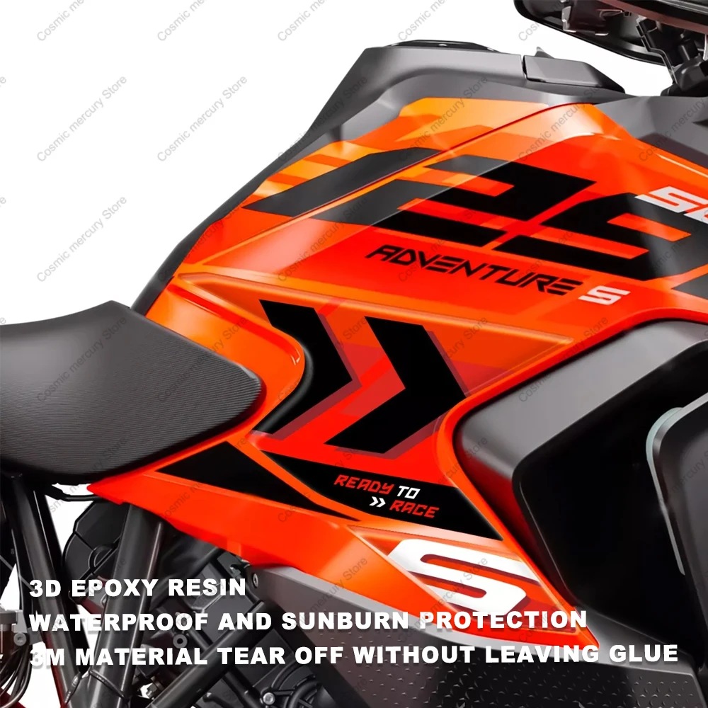 オートバイ用3Dエポキシ樹脂タンクパッド,ステッカー保護キット,1290 Super Adventure s 2023 on,L-167シルバー,3Dジェル