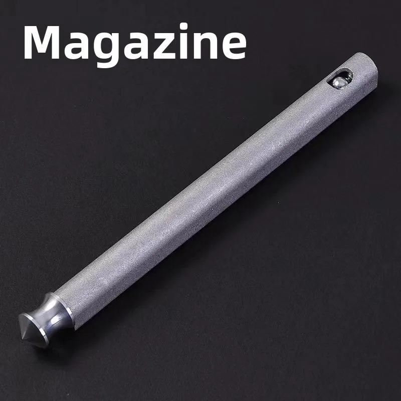 6PC 3D PRINT PLASTIC TOP Aluminum Alloy CNC Metal BOTTOM 15 BEADS Magazine Automatic Spring Load Continuous Fire FOR Slingshot view 2