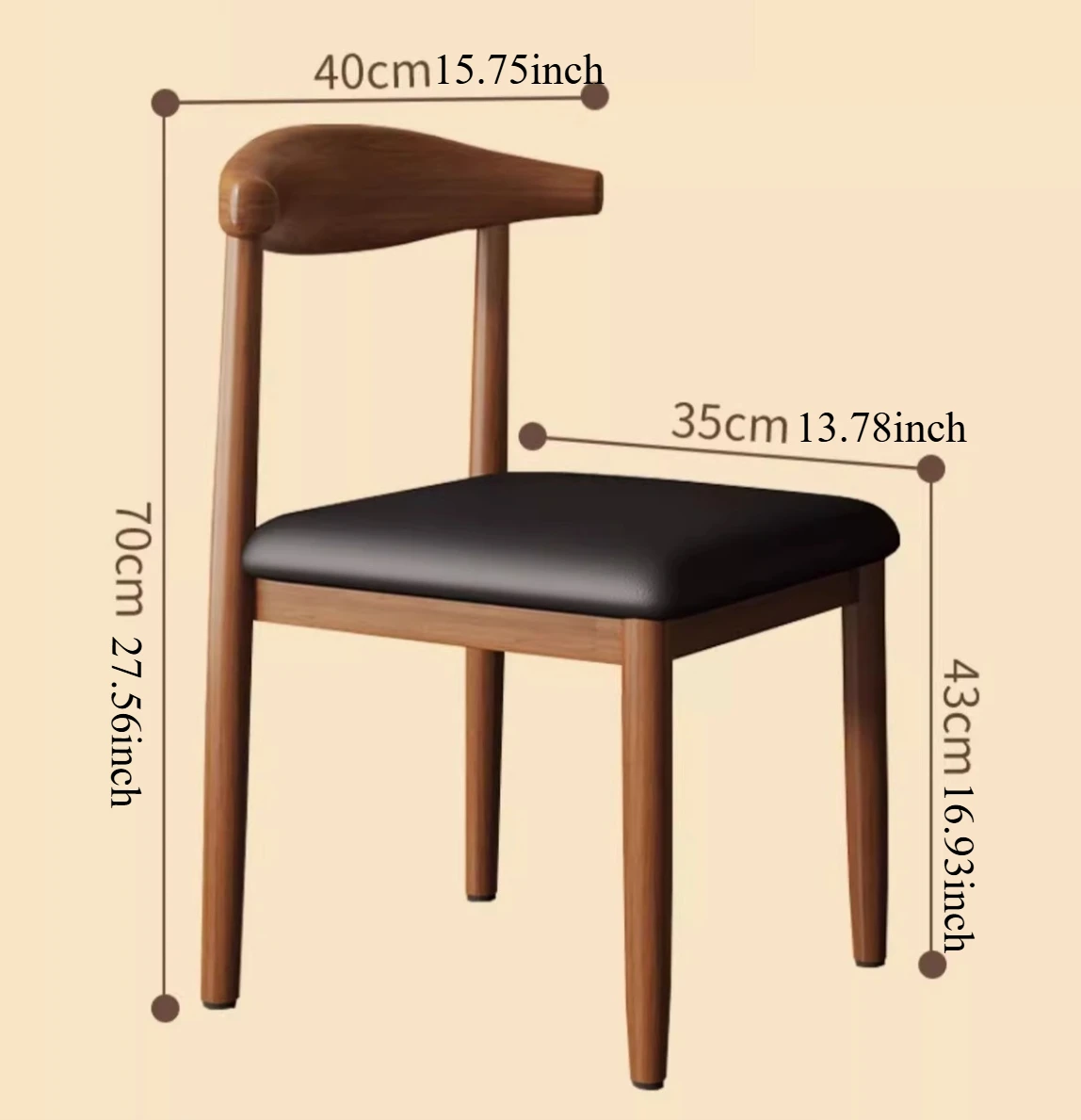 Nordic Dining Table Dining Chair Modern Simple Home Internet Celebrity Chair Simple Desk Stool Backrest Horn Chair image 6