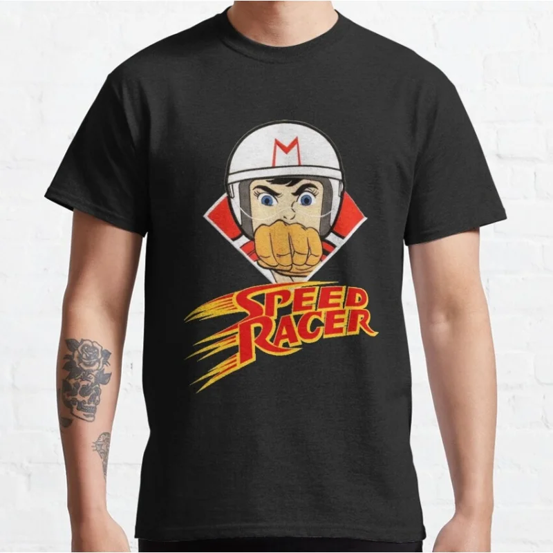 

0618 Mach Go Go Go graphic tee Manga Speed Racer Anime T shirt Cartoon Large size Tops 100% cotton printed Y2K Clothes