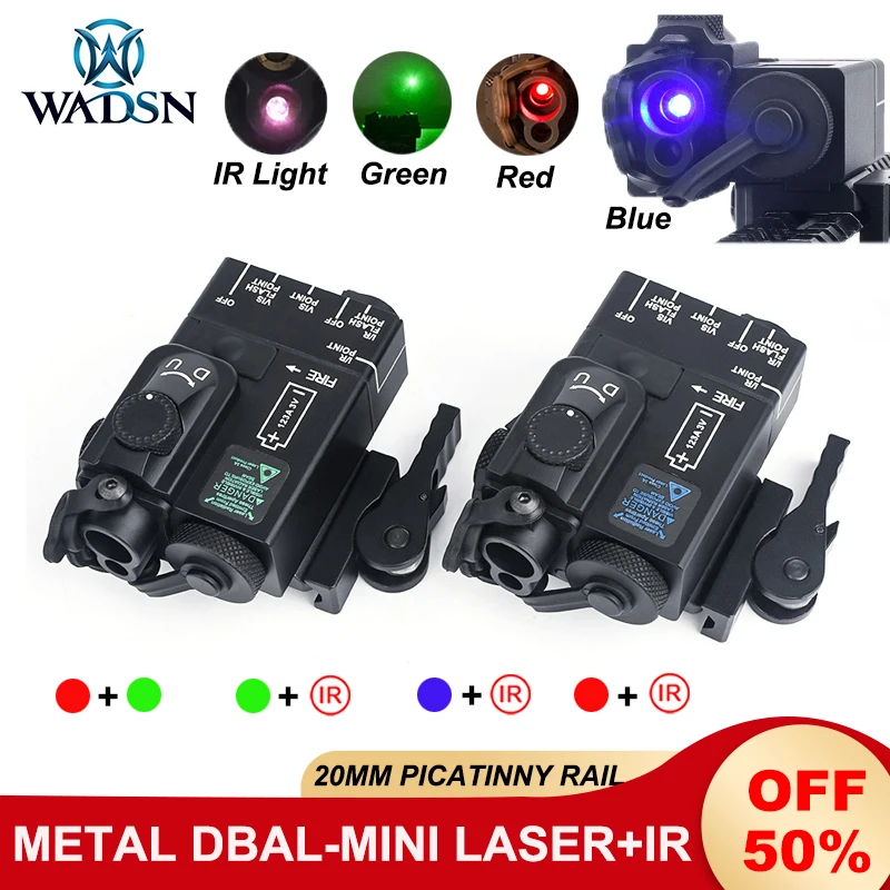 WADSN MINI DBAL-A2 Full-Metal Red Green Blue Dot Indicator IR Strobe Light DBAL A2 Laser Quick Installation Base No White Lamp