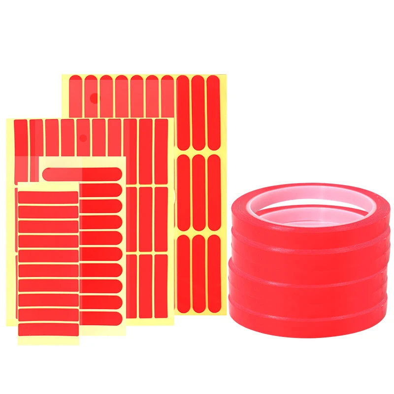 3 シート/1 ロールネイルアート粘着テープ両面粘着クリアネイルディスプレイテープ爪用装飾美容ステッカー