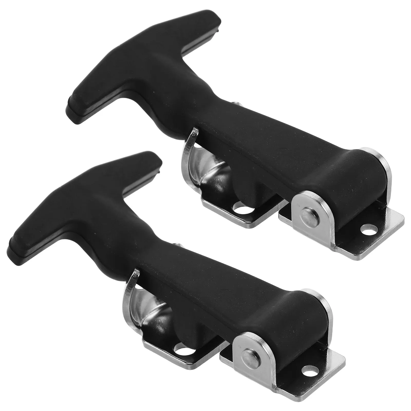 1Pair Flexible Rubber Draw Latch with Stainless Steel Bracket Elastic Hood Catch for Car Bonnet Tool Box Cooler Lid Replacement