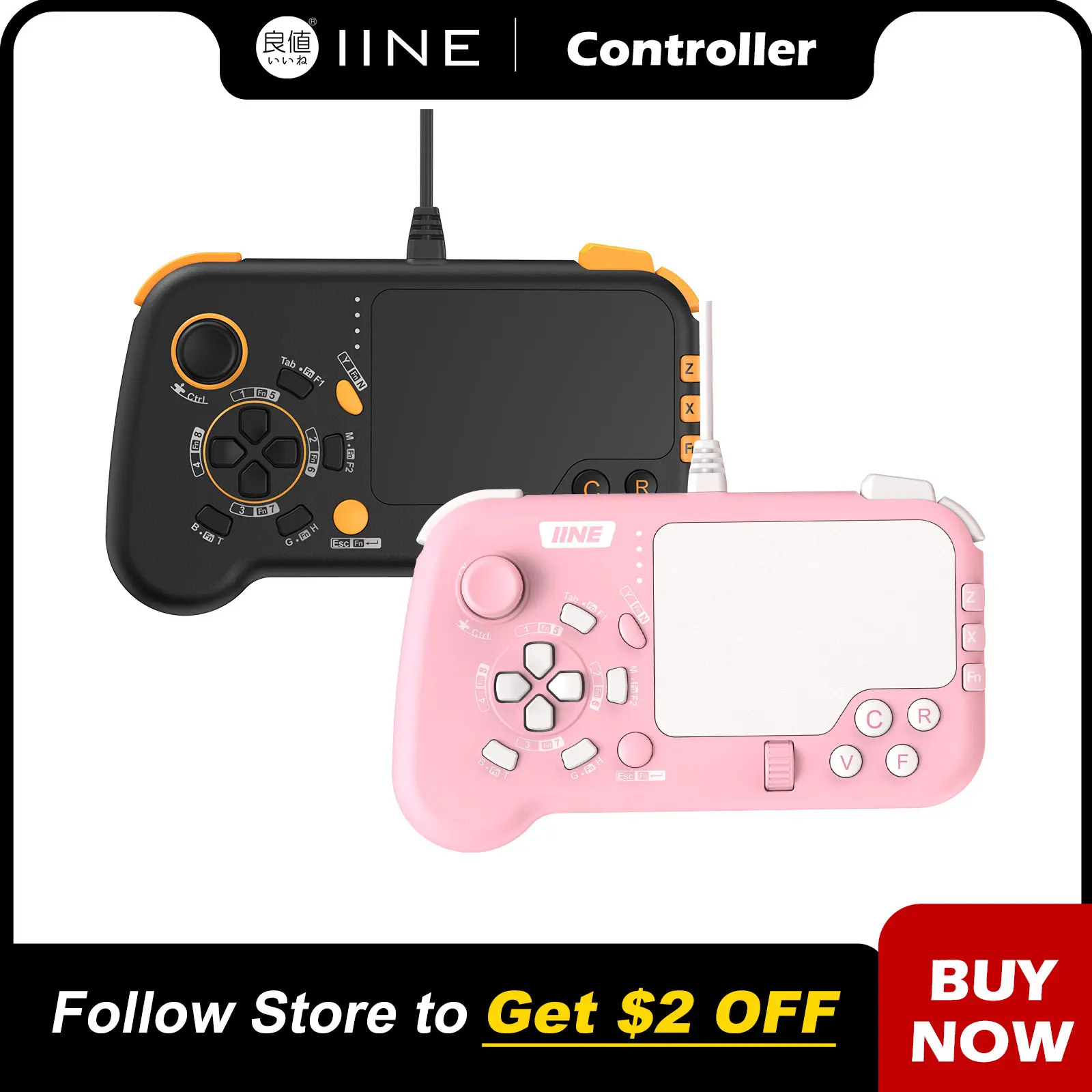 IINE Mouse-Pad Pro Controller As Keyboard and Mouse Combo Set with Touchpad