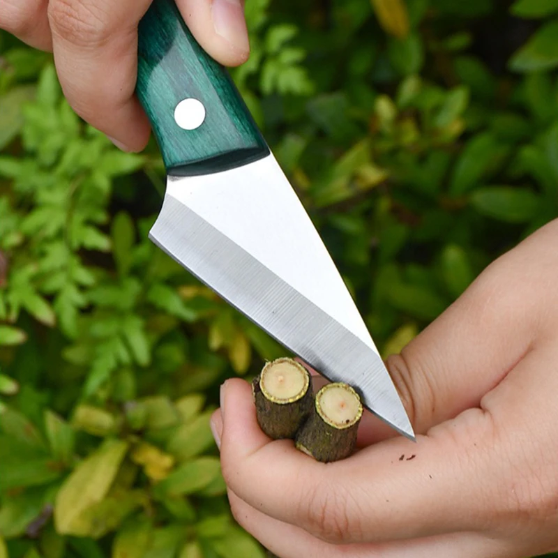 Stainless Steel Grafting Knife With Sheath Gardening Professional Wooden Handle Grafting Tools Multifunctional Bonsai Knife