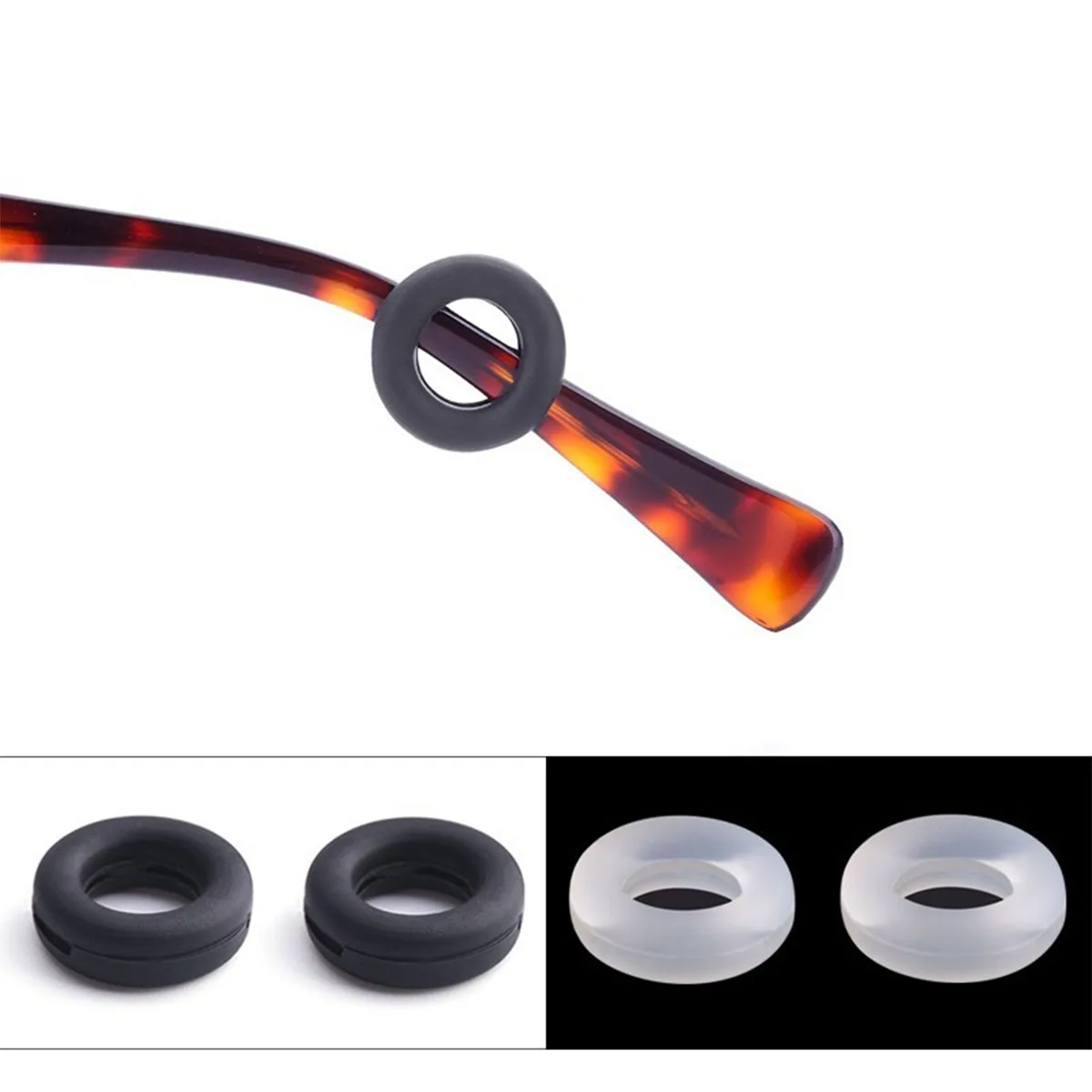 10 Pairs Silicone Eyeglass Temple Tips Retainer Anti Slip Round Comfortable Glasses Retainers Fit All Shapes Unisex Adults