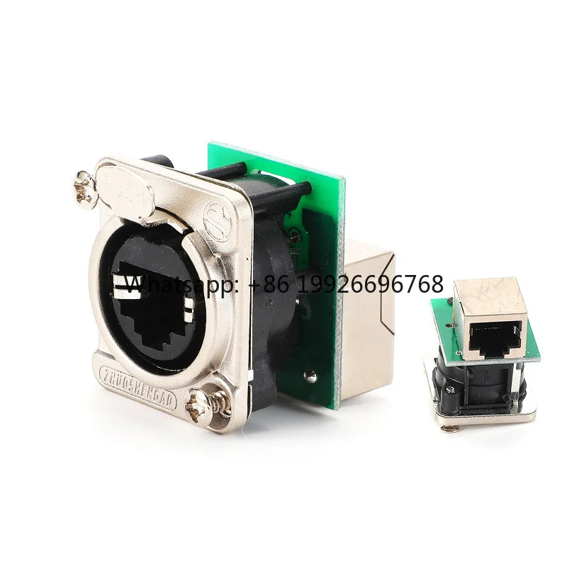 RJ45 DIN Male/Female Ethernet Profinet Cat 5e/Cat 6 10A IP55 Waterproof Industrial Pass Adapter Wall Panel Mount Connector