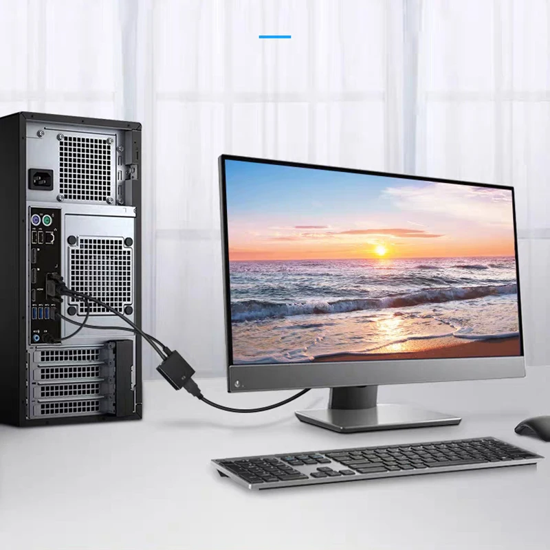 محول كابل VGA إلى HDTV 1080P مقسم صوت شحن كابل إمداد الطاقة محول لجهاز عرض الكمبيوتر المحمول