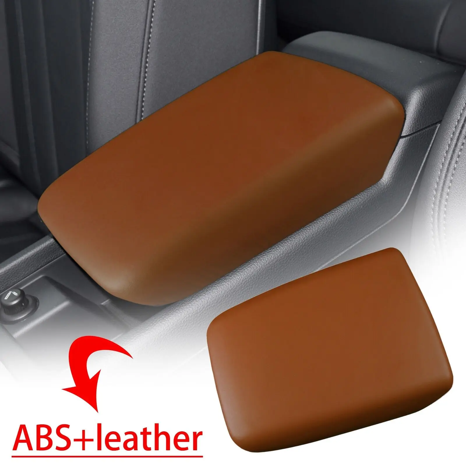 Center Console Lid Armrest Cover Leather for Audi A4 A5 2017-2021 Brown