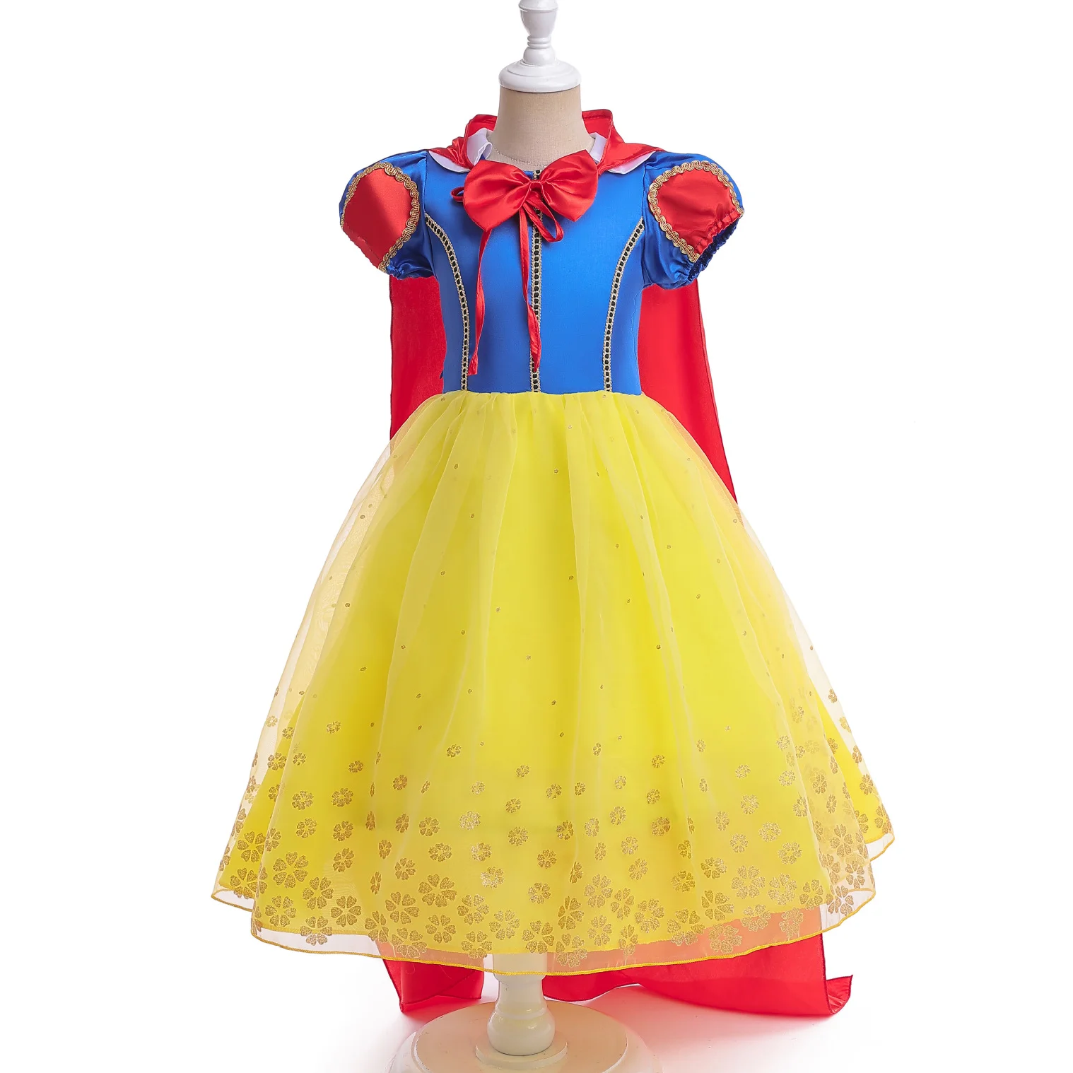 Iconic Princess Role Play Snow White Costume Girls Halloween Fancy Carnival Apparel Story Book Kids Classic Dress up Party Gown