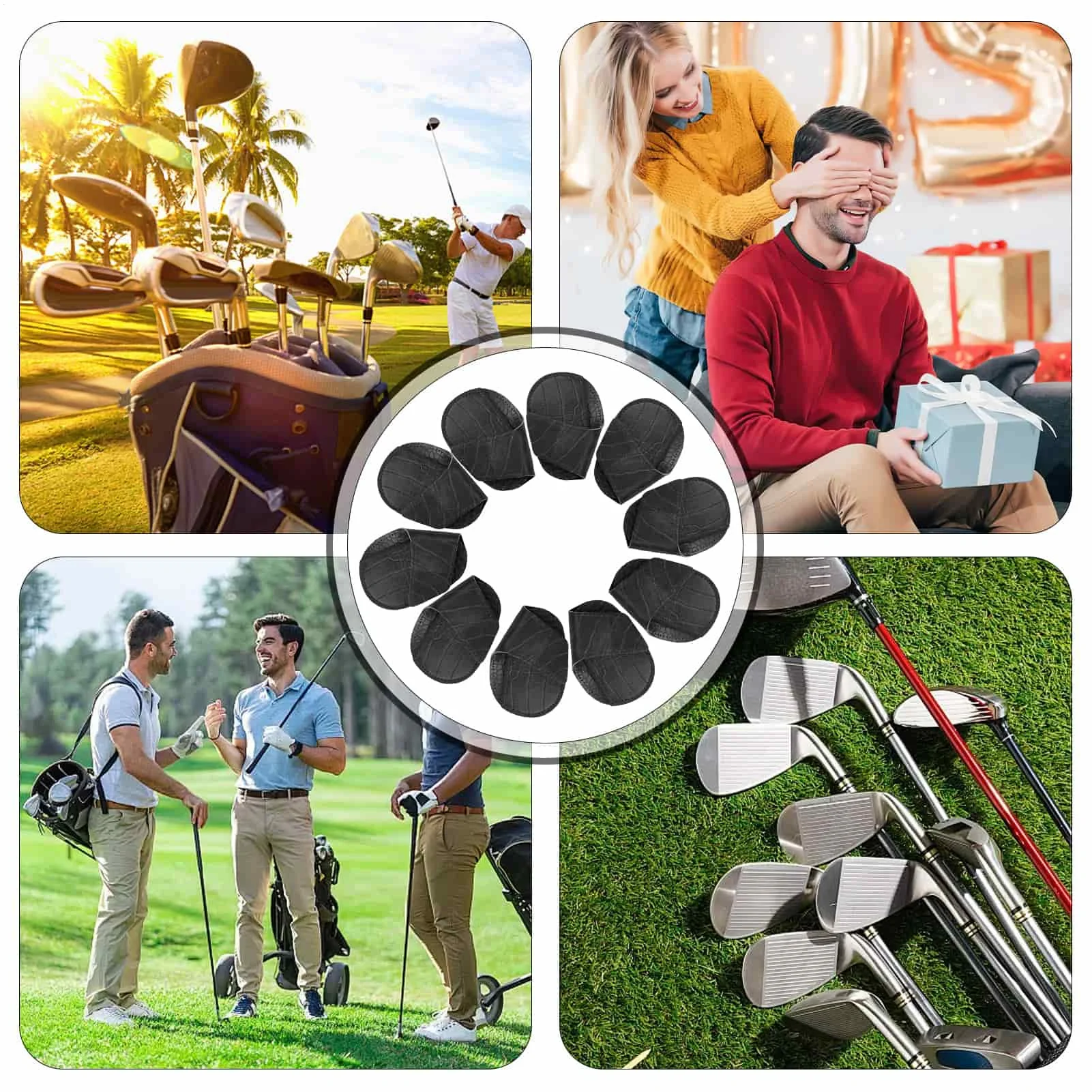 

Чехлы на голову с утюгом для гольфа, защита от царапин из искусственной кожи, набор железных чехлов для гольфа, для легкой идентификации, для мужчин и женщин, игроков в гольф