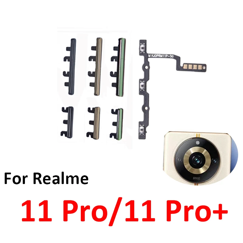 For Realme 11 Pro Plus Phone New Housing Power Volume Button On Off Switch Key Internal Flex Cable Parts For Realme 11 Pro+