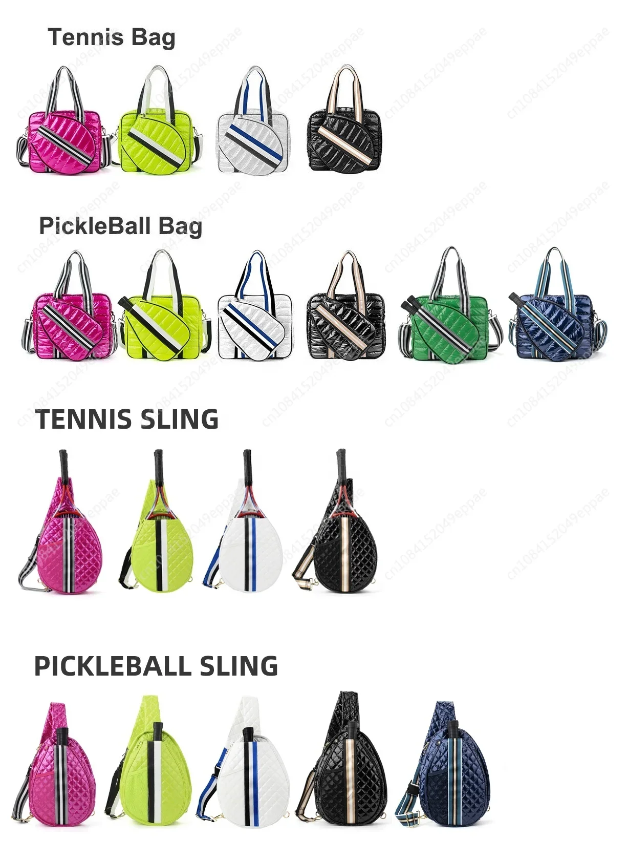 Large Racket Tennis Paddle Tote Puffer Quilted Sports Pickle Ball Sling Bag crossbody bag for girls