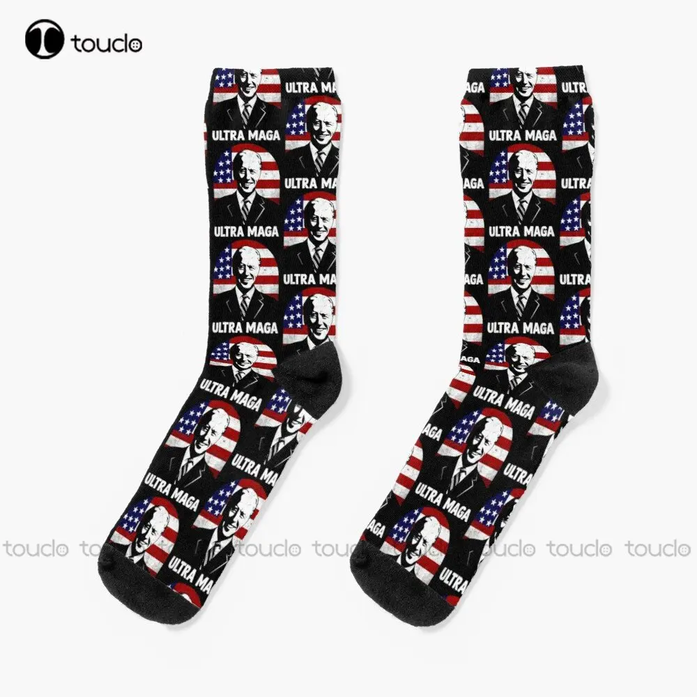 Anti Joe Biden Ultra Maga - Funny Proud To Be Ultra Maga Socks Womens Black Socks 360° Digital Print Custom Gift New Popular