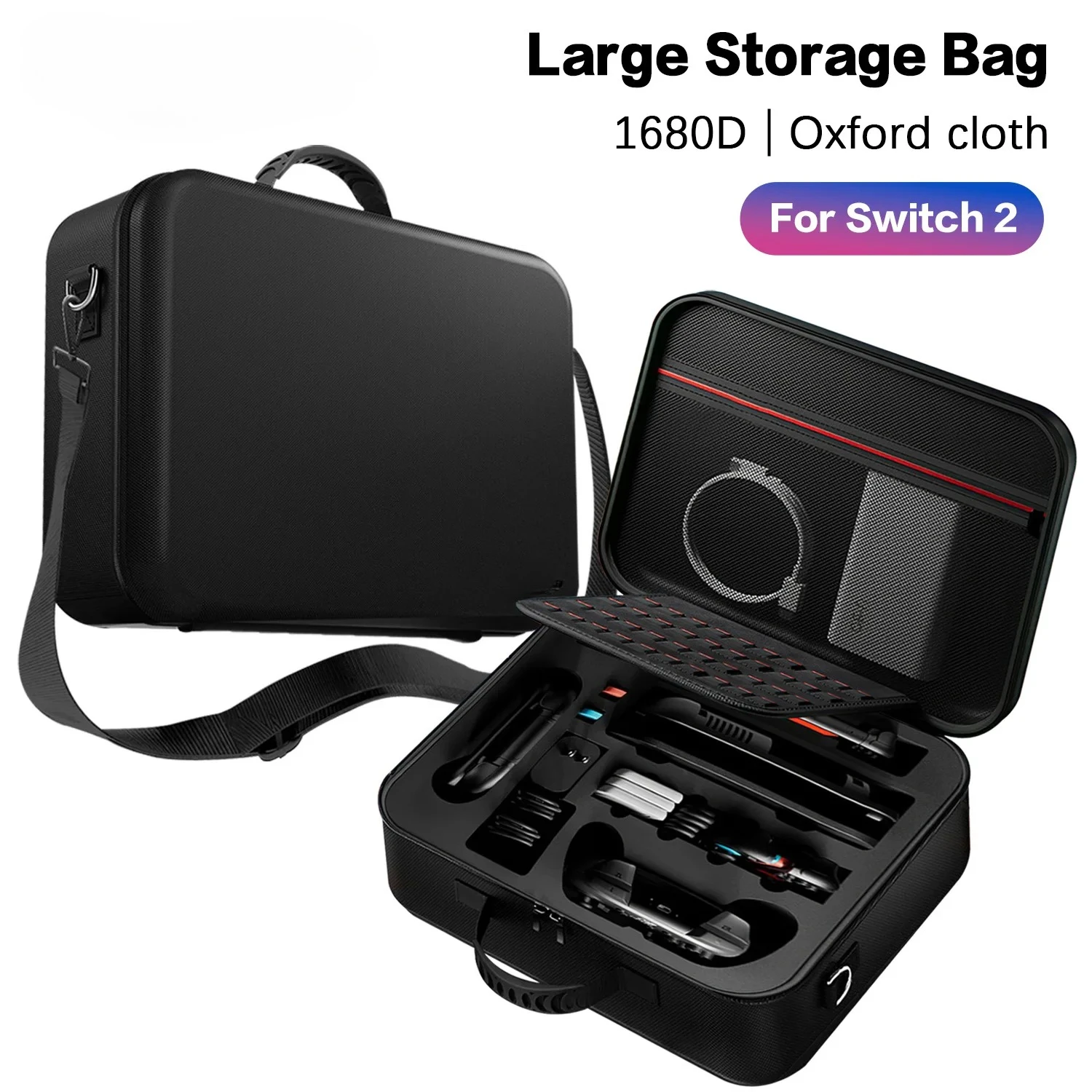 

EVA Hard Carrying Bag For Nintendo Switch 2 Case Large Storage Bag with 40 Card Slots Protective Cover Bag Switch2 Accessories
