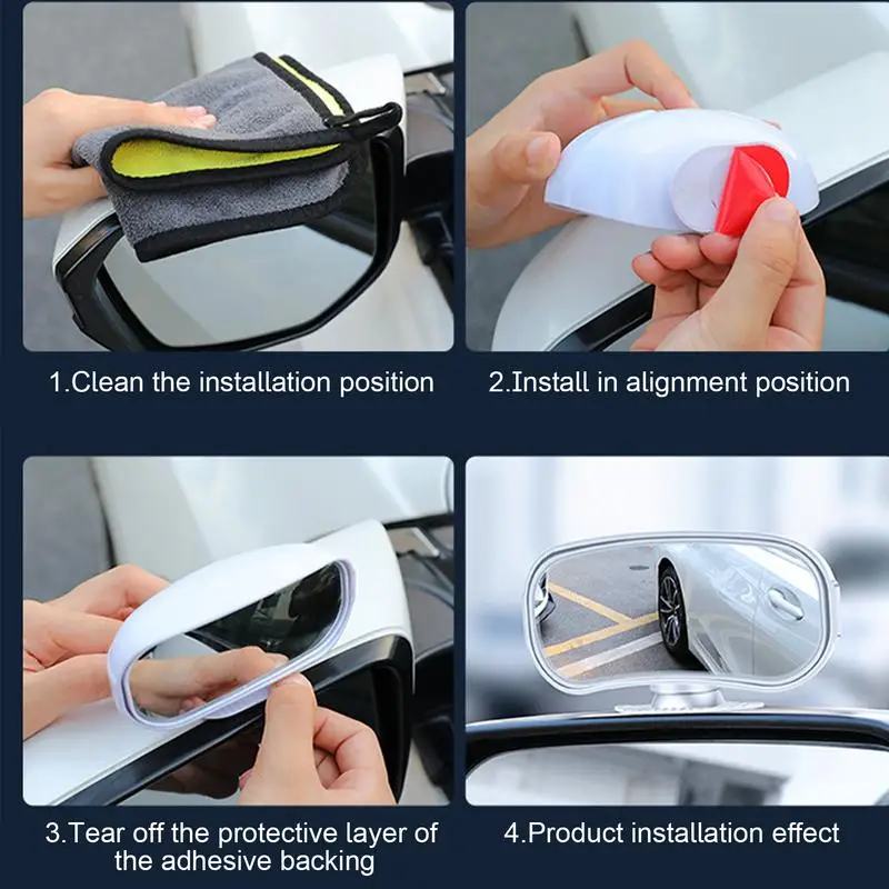 Safety Blind Spot Mirrors Blind Spots Convex Mirror 360 Degree Rotating Auto Rear View Vehicle Parking Assistant Car Accessories