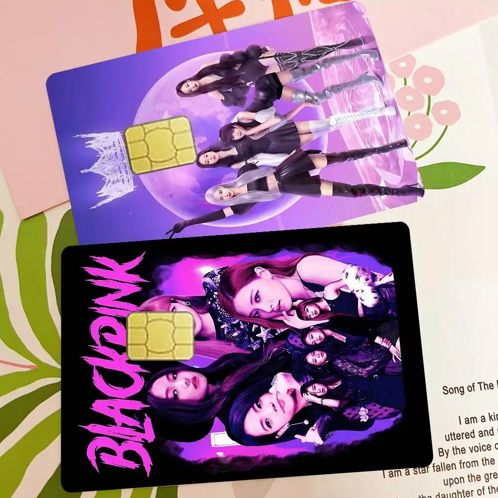 KPOP B-Black P-Pink Anmie Sticker Film Skin Cover For Credit Card Debit Bank Card Front